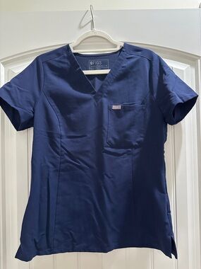 Figs Navy Blue Scrub Top